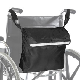 Universal Wheelchair Backpack, Large Capacity Waterproof Storage Bag for Most Wheelchairs, Scooters, Walkers & Rollators - Wheelchair Accessory Bag (Black) (Black)