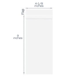 Golden State Art, 4"x 9" Acid-Free Crystal Clear Sleeves Storage Bags Fits 4X9 Prints, Note Cards, Packaging Favors and Products (Bag Size: 4 1/8 x 9 inches|200 Pack)