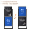 SELEAD 2 Tier Poster Stand with Double Sided Chalkboard -