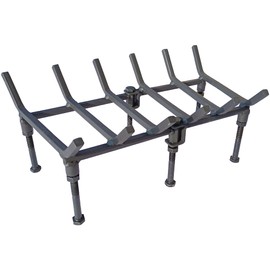 TAFIEDA Fireplace Log Holder. 18 Inches Heavy Duty Solid Steel Fireplace Grate. Upgrade Adjustable Fireplace Grate 6 Solid Steel Feet with 6 Bar Fireplace Wood Holder. Best Fireplace Accessories.