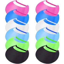 12 Pieces Foam Sun Visors for Women Bulk Summer Adjustable Foam Visors Assorted Color Golf Visor with Solid String Sun Protection Hat for Kids Tennis Camping Beach