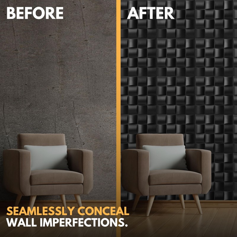 NOVECRAFTO Lattice Effect 3D Wall Panels - 6 Sheets Covering