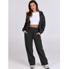 ANRABESS Women 2 Piece Outfits Sweatsuit Zip Up Crop Hoodies