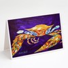 Caroline's Treasures The Right Stuff Crab in Purple Greeting Cards