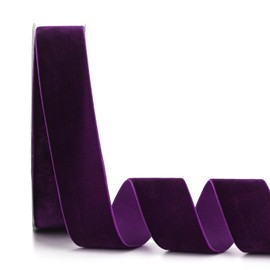 Ewaymado Purple Velvet Ribbon 1-1/2 Inch x 20Yd,Great for Gift Wrapping,Hair Bows,Christmas,Wedding Party Decoration(1-1/2" Purple)
