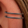 Tiny Black Fake Double Hoop Helix Ring - Faux Spiral