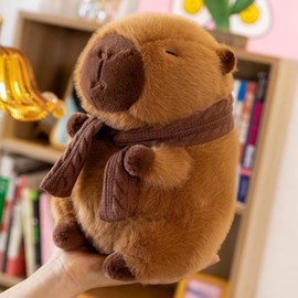 champracer Capybara Plush Toy, Cute Capybara Plush Toy with Scarf, Kawaii Plush Toy, Cuddly Tie for Children, Capybara Plush Dolls, Gift for Children's Birthday Parties (25 cm, Capybara)