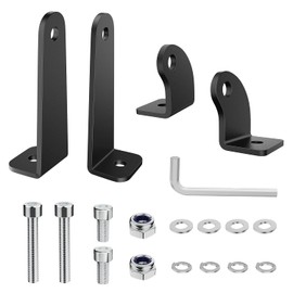 Nilight 2PCS Universal Side-Mounted Brackets Adjustable Compatible with Straight or Curved Led Light Bar, 2 Years Warranty,Black