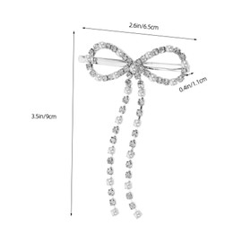 Baluue 2Pcs Bow Hair Clip Decorative Metal Clips for Thin Hair Rhinestone Accents for Daily Wear and Special Occasions Lightweight and Durable for Women
