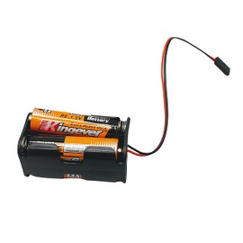 Barnabas Robotics RC 4 Cell AA Battery Holder with Futaba FUT JR Plug/3-Pin Servo Connector | 6V Battery Holder with Dupont Connector | Battery Holder for Receiver Cars Heli Planes Boats