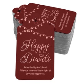Inkdotpot Pack Of 50 Real Rose Gold Foil Paper Tags Happy Diwali Favor Hang Tags