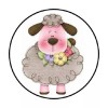 Homemade 48 CUTE SHEEP ENVELOPE SEALS LABELS STICKERS 1.2" ROUND