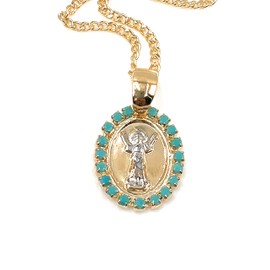 FWJ 18K Gold Plated Divino Niño Jesus Pendant Necklace 18 Inches Length Religious Jewelry