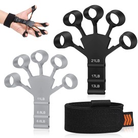 2 fortalecedores de dedos, entrenadores de fuerza de agarre, ejercitador de dedos, 6 niveles resistentes, fortalecedor de mano para entrenamiento de fuerza, entrenamiento de extensión de flexión de dedos