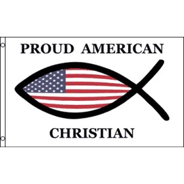 Christian Fish Flag 3x5 ft Poly