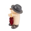 Holzwaren Egermann Smoker Figurine Rudi Wood with Red Umbrella Dimensions: