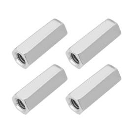 Create idea 4 Pieces Turnbuckle Nut with Right Thread M8 304 Stainless Steel Long Hex Coupling Nut for Home and Office Communication Devices Silver