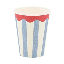 My Mind's Eye Americana Striped Paper Cups, 12 oz, Red White Blue, 8 Count, Party Supplies