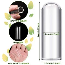 10 Pieces Glass Straw Tips Cover Reusable Drinking Straw Tips Cap Clear Lids Dust-Proof Straw Plugs for Various Styles of Straws (15 mm)