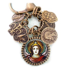 St. Raphael Archangel, The Healer, Keychain, Necklace or Clip, Patron Saint of Healing, Get Well Gift