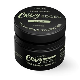 The MORE Crazy Edges Wax 2Days Max Hold, Edge and Braid Styling Wax (3.4 Fl Oz (Pack of 1), Olive Oil)