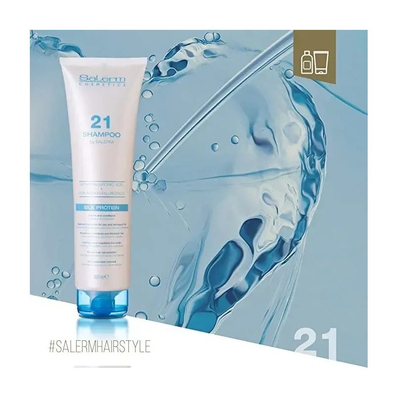 Shampoo Para Reparar El Cabello Seco Y Dañado Salerm 300