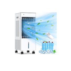 Portable Air Conditioners, Evaporative Air Cooler, 3-Side Air Intake Portable AC Unit w/ 8L Larger Water Tank, 3 Speeds, 60°Oscillation,7.5H Timer, Swamp Cooler for Room Home Office