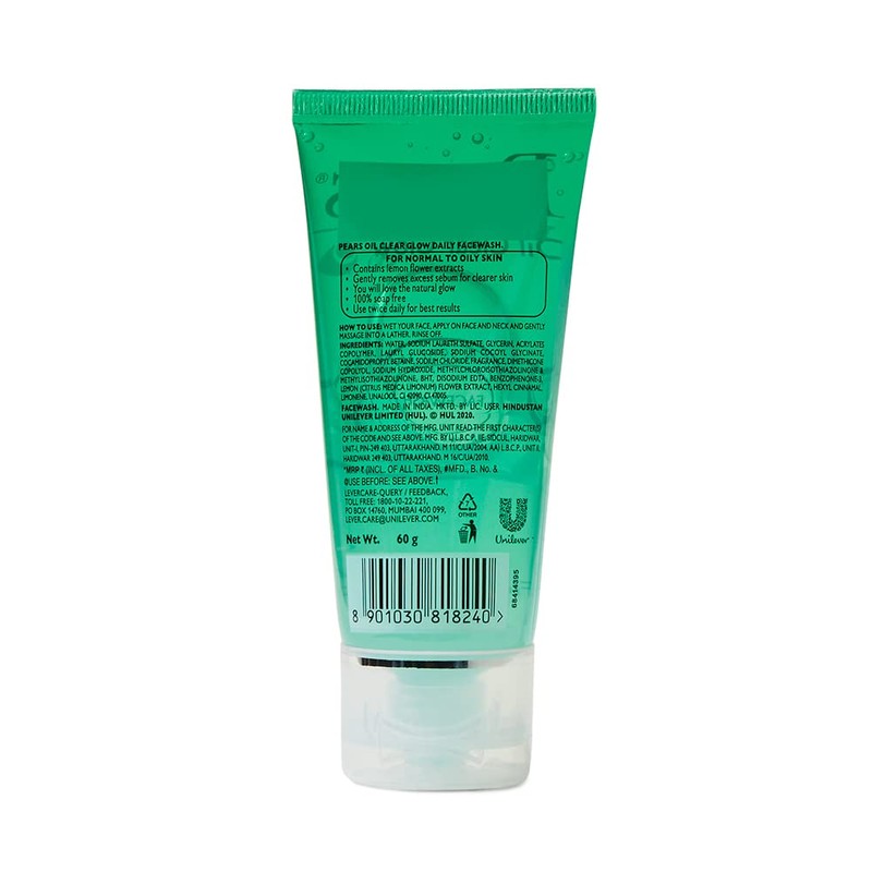 Pears Oil Clear Glow Face Wash, 60gm