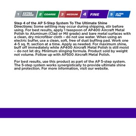 AP400 Aircraft Metal Polish (4.5oz) - Fine - for Airplane Aluminum & Bare Metal Surfaces, Brightwork, Meets Boeing & Airbus Requirements