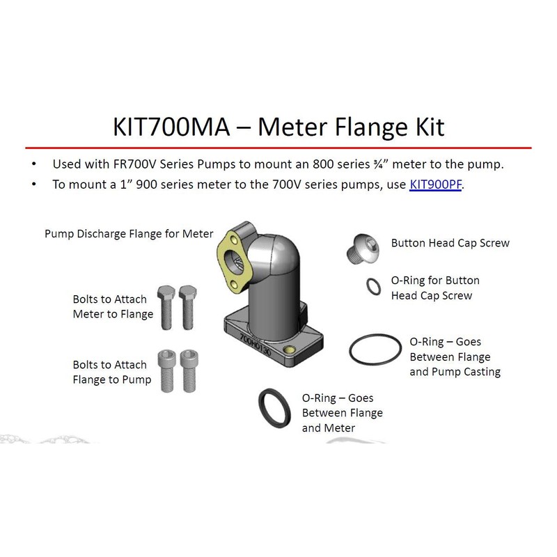 Fill-Rite KIT700MA 800 Meter Flange Kit for FR700V Series Pumps