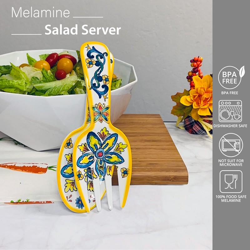 UPware 2-Piece 10.75 Inch Melamine Salad Server Serving Utensil Set