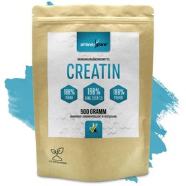 aminopure® Pure Creatine Powder Pure Creatine Monohydrate without Additives 100% Vegan and Tested for Harmful Substances in the Laboratory 500 g