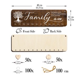 Birthday Gifts for Grandma Mom,Birthday Calendar Wall Hanging, Family Tree Birthday Board, Wooden Family Birthday Plaque with Tags,Mothers Day Gifts from Daughter