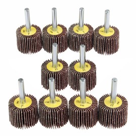 10PCS Flap Wheel, 30mm Sandpaper Flap Wheel Disc Brush Bit 80# Sandpaper Sanding Disc with 6mm Mandrel Set for Rotary Tools