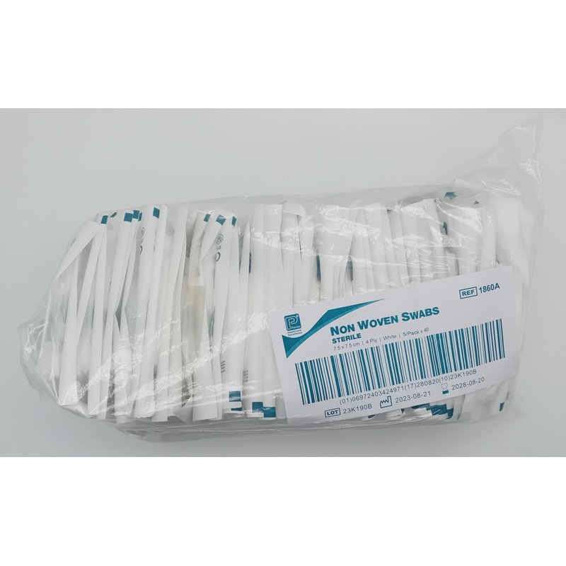 1860A Non-Woven Swabs Sterile 4-Ply White 7.5cm x 7.5cm –