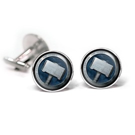 SharedImagination Thor Cufflinks, Thors Hammer Tie Clip, Avengers Jewelry, Age of Ultron Tack, Superhero Wedding Party Jewelry Gifts
