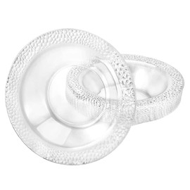 EcoQuality 14oz Clear Round Plastic Plastic Bowl Pebble Design - Elegant Disposable Serving Bowl for Weddings, Parties, and Special Events - Durable, Reusable Tableware - Catering and Buffets (50)