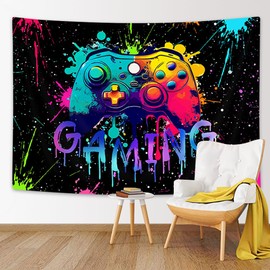 MDUKOIN Gaming Tapestry,Gaming Decor for Boys Bedroom,Gamer Neon Sign Tapestries Wall Hangings,Gaming Room Decor Tapestry for Boys,Tapestry for Bedroom Men 90X71in
