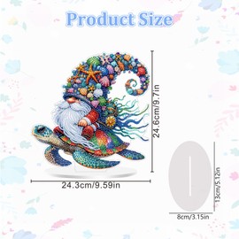 EOBROMD Diamond Painting Desktop Decoration Gnome, DIY 5D Diamond Painting Turtle Stand, Diamond Painting Pictures Table Decoration Art Set for Gift Home Decoration