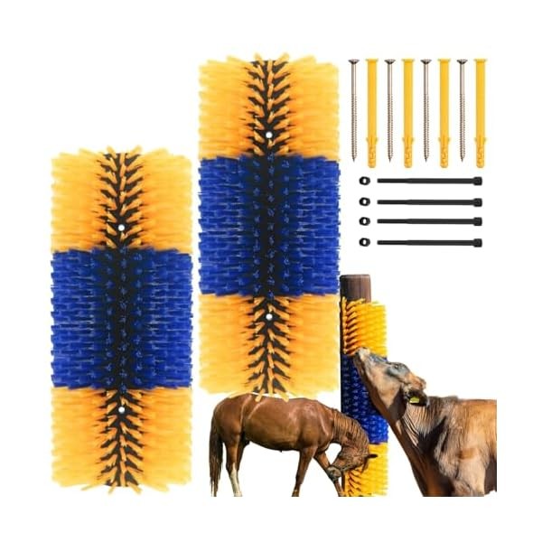 Livestock Scratch Brush, 2pcs Goat Brush Post for Scratching Itch,Durable