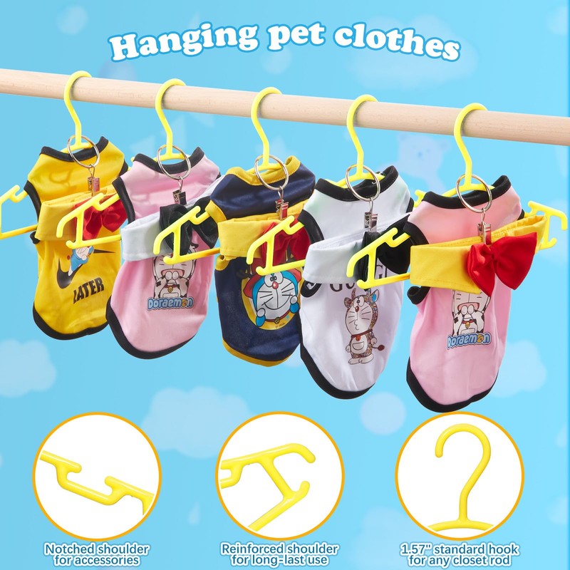 AMZXHCQ Baby Hangers with Metal Ring Clips, Children Plastic Hanger