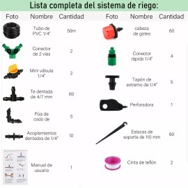 FEYMITECHNO SHOP Sistema De Riego Automático Ahorrador Por Goteo 50m, 211 Pcs