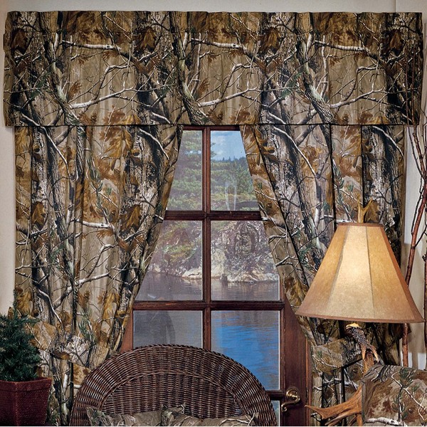 Realtree All Purpose Rod Pocket Valance, Camouflage Design ''88 x 18'' Inches, Camo Curtain for Bedroom, Kitchen, Living Room & Farmhouse