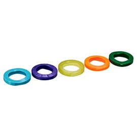 Identification Rings Round Pack of 5 Assorted Colours