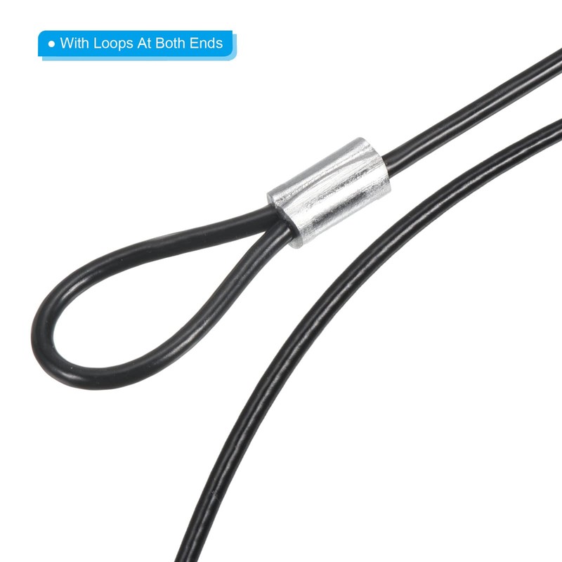 PATIKIL 4pcs 30cm Safety Cable Lock Stainless Steel 2mm Diameter