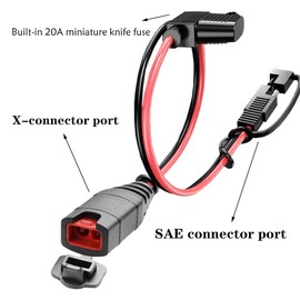 Antianxia SAE Connector Compatible with NOCO Genius Smart Battery Charger GC004 X-Connect 12inch-14AWG,SAE Extension Cord Cable, 3 * 20A Fused Waterproof Plugs