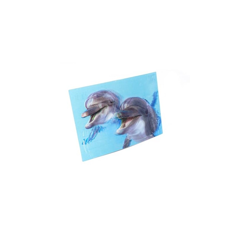 3D Postcard of Dolphins PK19 Loose Card Holographic Dolphins Animals