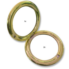 2 Pcs Folding Compact Travel Makeup Mirror 2X 1x Magnification Portable Mini Beauty Accessories (Glossy Gold)