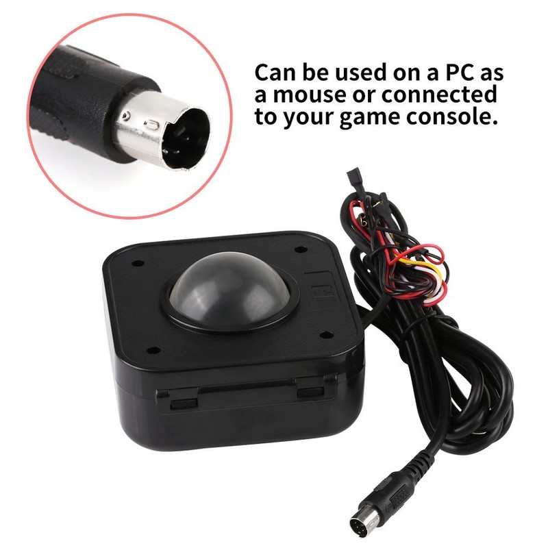 Illuminated 4.5cm Round LED Trackball Mouse PS/2 PCB Connector, Wired
