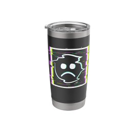 Sad Boi Anime Glitch Frame Vaporwave Aesthetic Sad Face Stainless Steel Insulated Tumbler